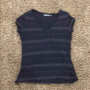 Athleta T-shirt navy v neck